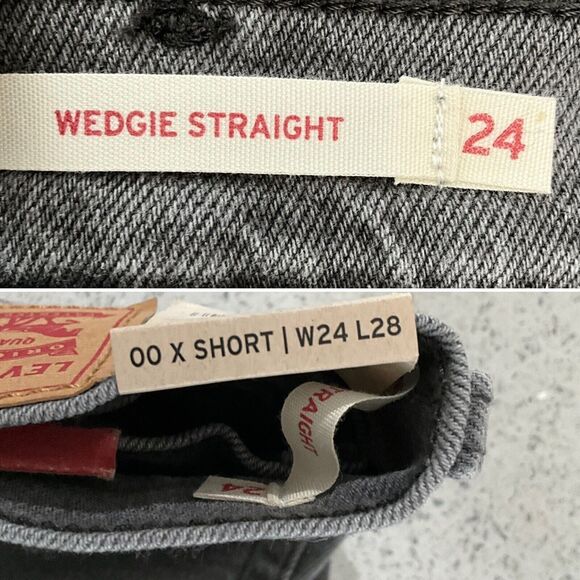Levi’s Jeans Charcoal Button Fly High Rise Wedgie Straight 24 - Picture 3 of 12